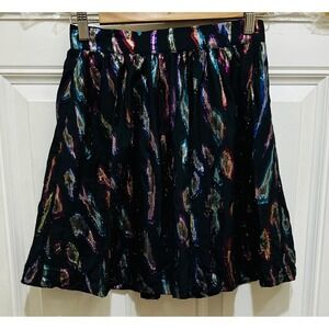 ModCloth Women's Skirt Metallic‎ Print Multicolor A Line Mini Size 0